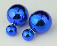 Серьги-шарики в стиле Dior, металлический синий